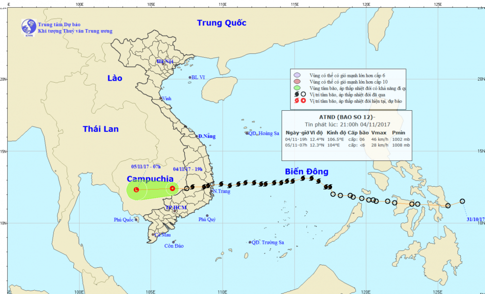 Tin về cơn bão số 12 (bão Damrey)