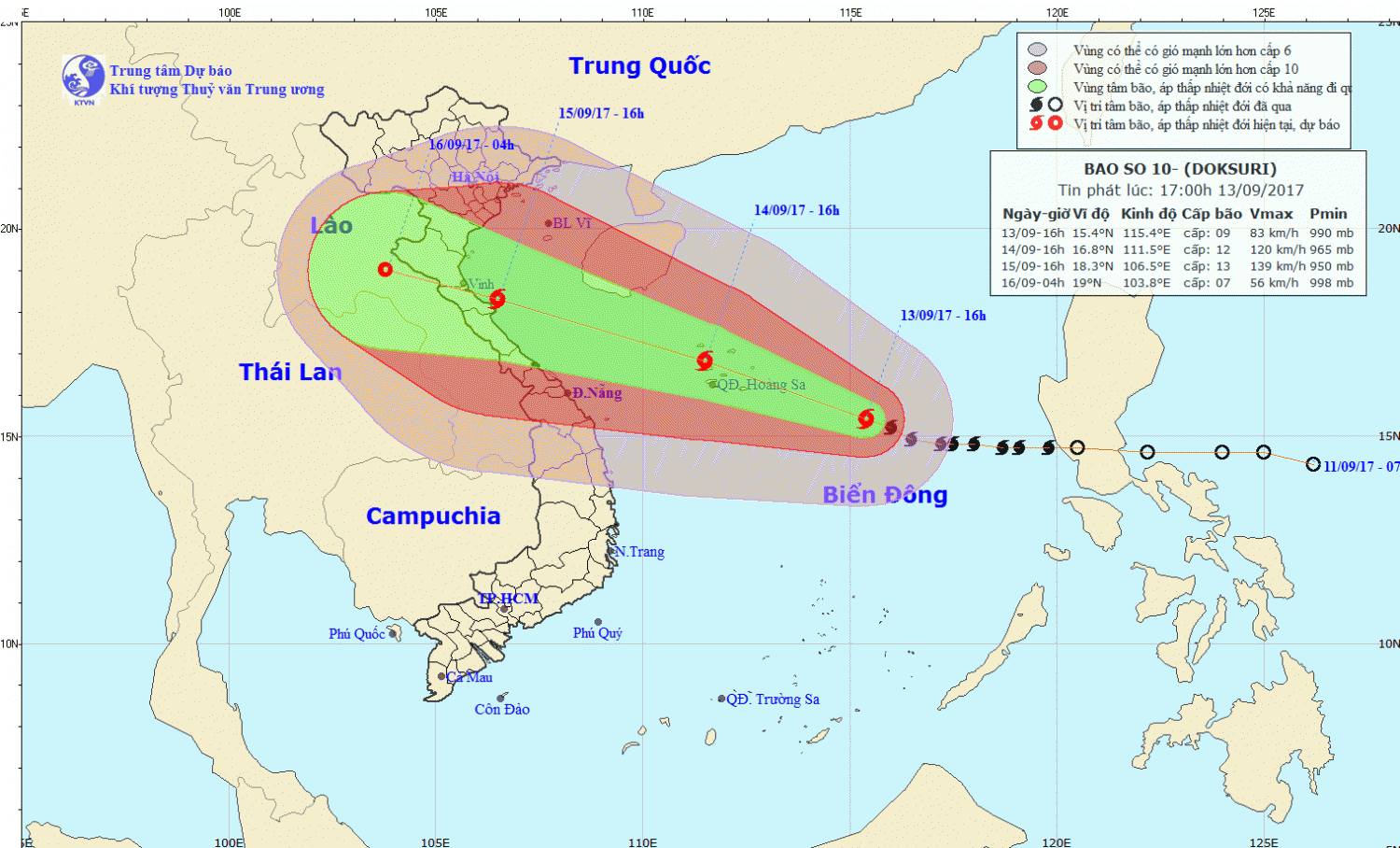 Tin bão gần bờ (cơn bão số 10)